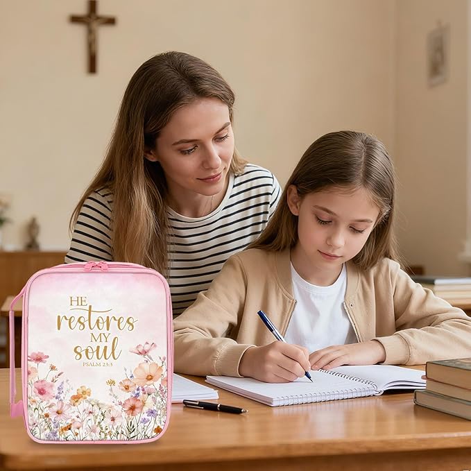 Bible Cover for Women - Christian Gifts for Women, Religious Birthday Gifts, Catholic Spiritual Inspirational Gift for Woman, Carrying Book Cases for Woman, Faith Based Cover Case for Bible