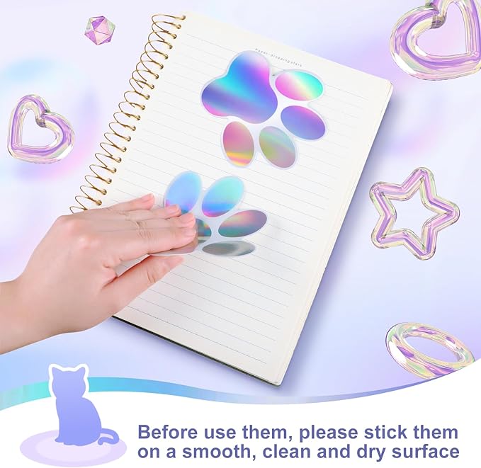 Junkin 60 Pcs Mini Paw Prints Cutouts Accents Bulletin Board Patrol Table Decorations Wall Decal Poster for Kids Educational School Home Party Supplies(Multi Color)