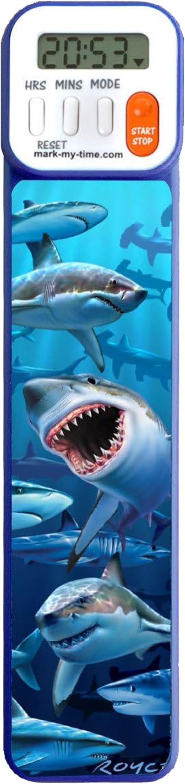 Mark-My-Time - Digital Bookmark - Mark My Time Reading Timer and Bookmark for Kids - Cool Bookmarks, Reading Incentives - Christmas Gift & Stocking Stuffer for Book Lovers - Summer Reading - 3D Shark