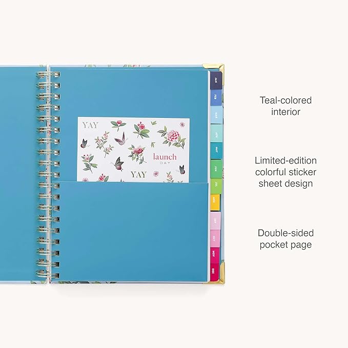 Simplified 2026 12-Month Spiral Weekly Planner — Faraway Land — January 2026 - December 2026, Calendar Year Organizer with Stickers, Pockets, and Keepsake Box
