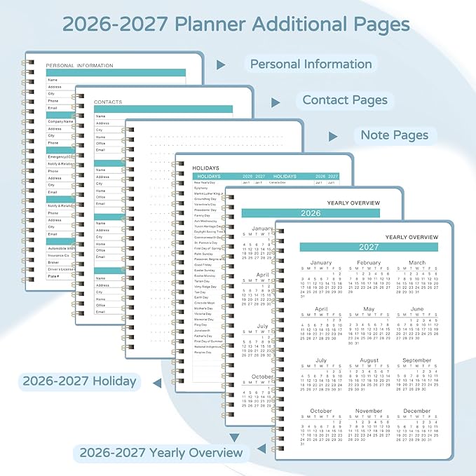 Monthly Planner 2026-2027, 2 Year Calendar 2026-2027 (Jan 2026 - Dec 2027), 7" x 10", 26-27 Monthly Calendar Planner, 24-Month Planning Book for Home School Office Supplies