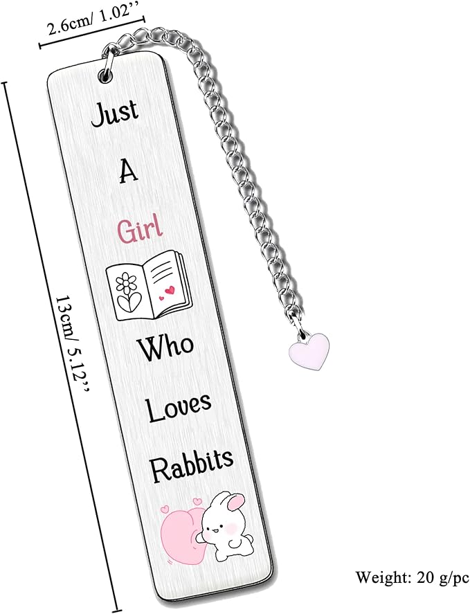 Rabbit Bookmarks Cute Bestie Women Teens Distance Accompany Just a Girl who Loves Rabbits Daughter Sister Niece Friend Accessory Personalised Birthday Wife Valentines Day Rabbit Lover Christmas Gifts