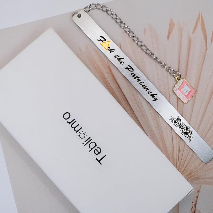 Feminist Gifts Bookmark for Women Girl Women's Rights Activist Inspirational Girls Power F the Patriarchy Gift for Sisters Female Friends Bookish Birthday Christmas Stocking Stuffers Keepsake