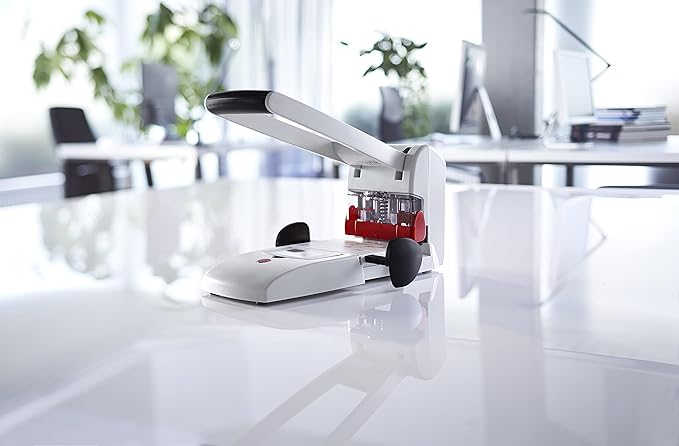 Novus B 2200 200 Sheet Capacity Block Punch and Heavy Duty Hole Punch - Light Grey