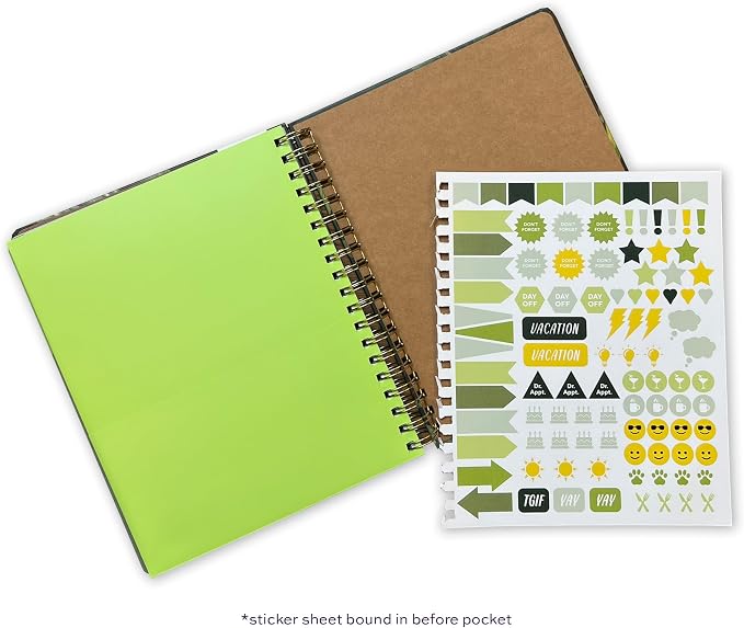 High Note 2027 Planner, 17-Month Weekly & Monthly Hardcover Planner: August 2026 to December 2027, 9" x 10", Greenery with Notes, Lists & Reference Pages + Sticker Sheet