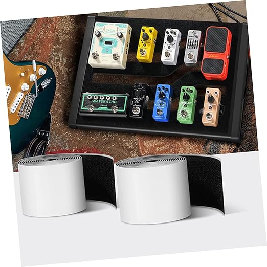 Kisangel 2rolls Professional Pedalboard Mounting Tape Hook and Strip for Electric Guitar Pedals Strong Adhesive Tape for Pedal Board for Musicians and Guitar Enthusiasts