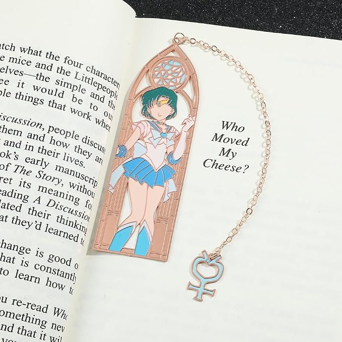 5 Style Anime Magical Girl Book Marks - Metal Bookmarks Gifts for Fans, Lovers, Students, Men, Women, Birthdays, Christmas, Valentine, School Supplies Book Accessory (Blue)