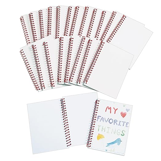 Colorations® Small Kid-Size Blank Journal, Ready For Sketching, Writing, Journaling, Writing Notebooks, Each 7 x 5", Set of 24, Travel Ready Notebooks, Ideal for Students Journaling Their Days