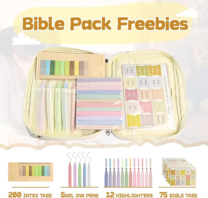 Bible Cover Case for Women Large Chenille Letter Bible Bag with Handle Quilted Bible Carrying Case for Girls Bible Study Supplies Accessories (Spliced Flower)