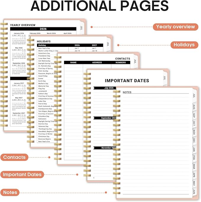 Planner 2026–2027, Weekly & Monthly Academic Organizer for School Year, Jul 2026–Jun 2027, Hardcover Planner with Tabs, Back to School Essential, 8.5" x 11", Creative Corner