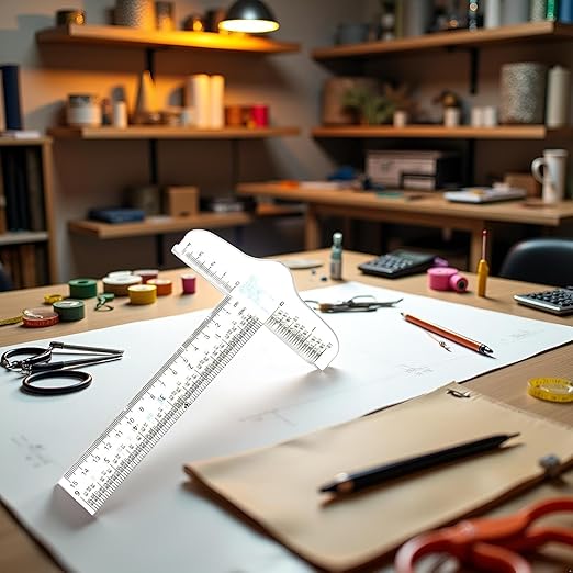 6 Inches Transparent Acrylic T-Square Ruler, T Square Ruler, Drafting Tools, T Ruler Transparent for Crafting and Drafting