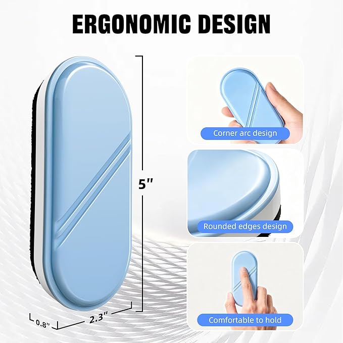 Magnetic Detachable Dry Erase Eraser, Glass Board Erasers, 1 Pack, Whiteboard Eraser for Dry Erase Board, Glass Board, Calendar Board, Office and School Supplies (Blue)