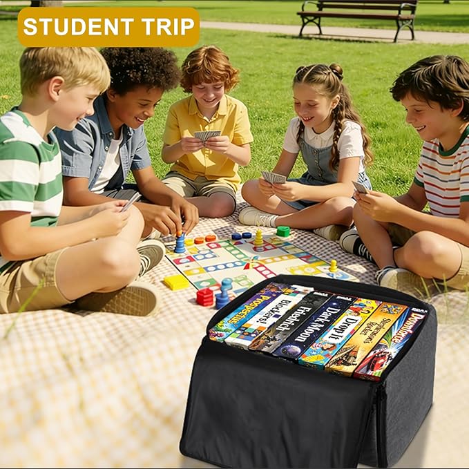 Board Game Storage Bag, Portable Board Game Organizer and Storage with Cover for Office Supplies, Puzzles, Building Blocks, Craft Product, Collapsible Board Games Storage Containers
