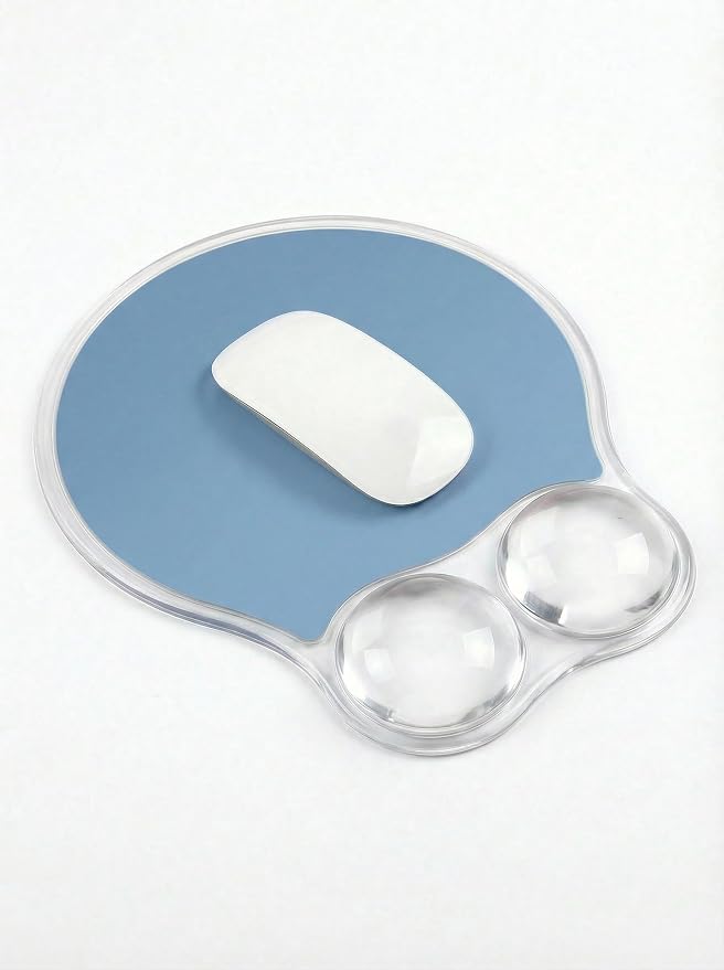 Ergonomic Gel Mouse Pad Wrist Rest Support for Desk, PU Base, Smooth Surface, Crystal Gel Cushion, Non-Slip Stability, Mousepad for Office/Home/Study Blue AMP-01