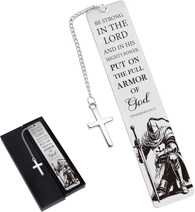 Inspirational Christian Bookmarks Gifts - Warrior of God Bookmark for Women Men, Scripture Bible Verse Book Marks for Friends, Religious Thanksgiving Christmas Birthday Gift for Book Lovers