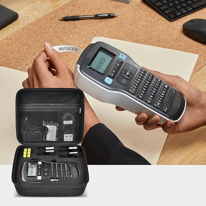 PAIYULE Case Compatible with DYMO Label Maker LabelManager 160/280 Portable Label Maker, Tag Printer Storage Organizer for AC Adapter, Tape Cartirdges and More Accessories(Box Only) Black