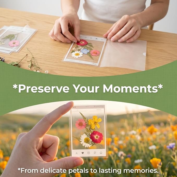 Transparent Dried Flower Bookmarks, 40Pcs DIY Handmade Dried Flower Bookmark kit, Clear Acrylic Photo Frame Page Markers for Reading Lovers, Adults and Kids, 20 Designs, 3.9" x 5.5" (40, PCS)