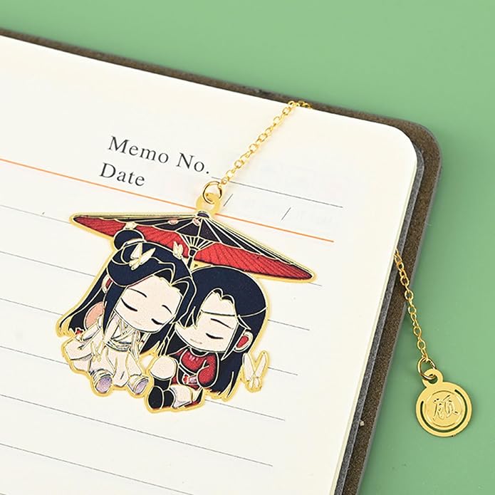 Heaven Blessing Jewelry Sets Hua Cheng Necklace Best Friends Bracelet Anime Acrylic Stand Decoration Tian Guan Ci Fu Bookmarks with Stickers 15 Pcs