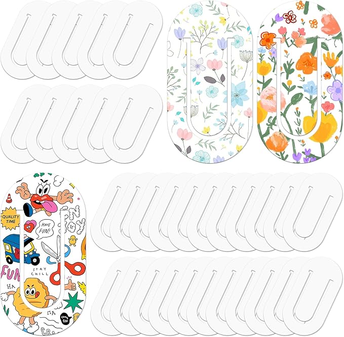 50 Pack Sublimation Bookmark Blank Heat Transfer PET Plastic Paper Clips, Bulk DIY Bookmarks for Book Lovers, Office, School Supplies, Teacher Gifts & Document Organizing