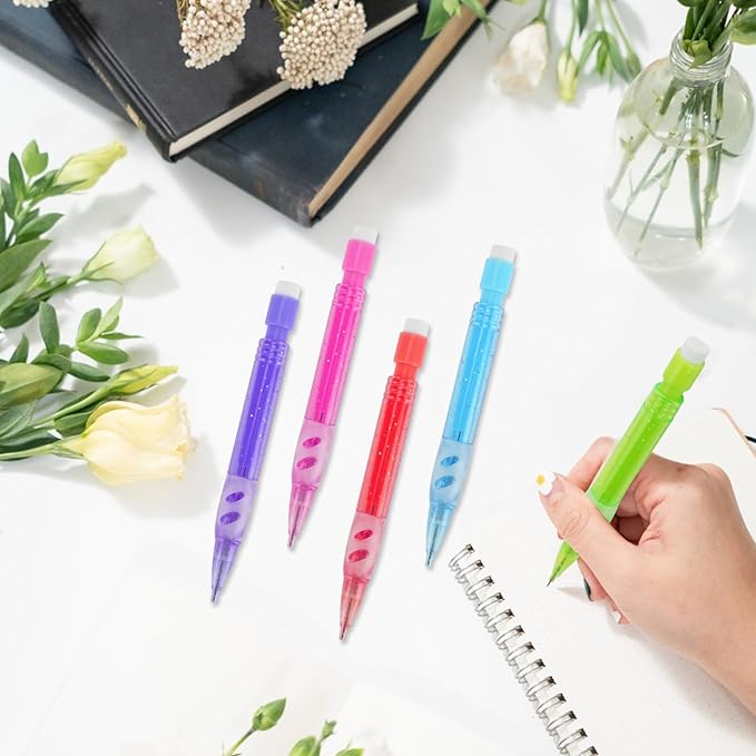 40 PCS Mini Mechanical Pencils Automatic Pencils 0.7mm with Erasers Mini Pencil Stationery Home Office School Supplies for Writing, Drawing, Sketching, Drafting