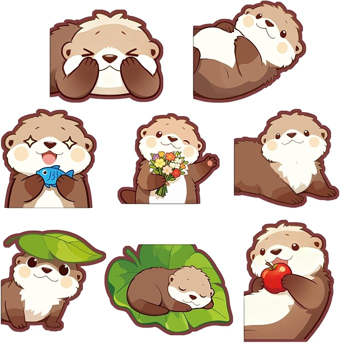 Otters Magnetic Bookmarks Gifts - 8 Pcs Cute Animals Bookmark for Women Book Lovers Students Funny Page Clips Office Reading Accessories Bookworms Gift for Birthday Christmas