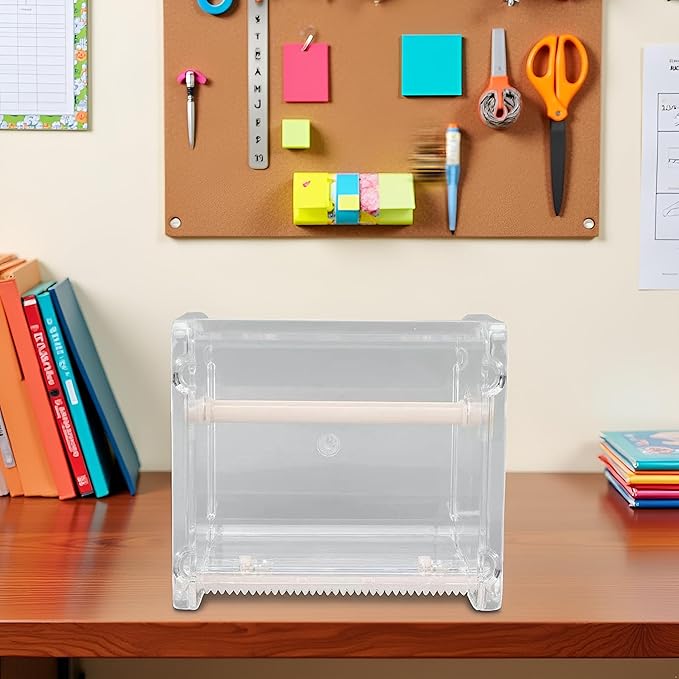 Transparent Visible Packaging Tape Dispenser Cutter Roll Tape Holder Organizer Desktop Office Tape Holder DIY Sticker Roll Tape Cutter Holder Storage Tape, Adhesives and Fasteners, Tape Dispensers