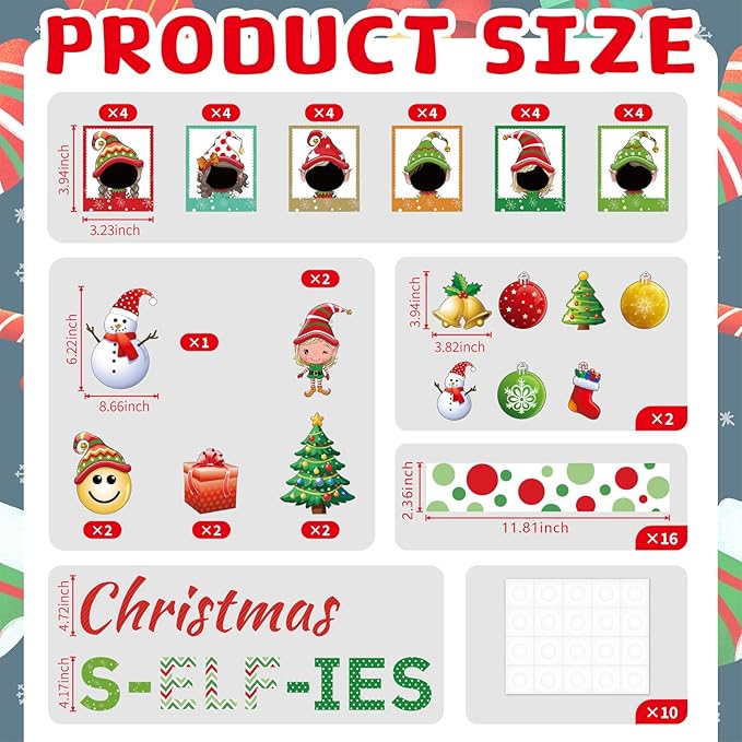 Gersoniel 81 Pcs Christmas Bulletin Board Decoration Set for Classroom, Xmas Elf Cutouts DIY Photo Crafts Christmas Ball Bulletin Board for Holiday Winter Chalkboard Wall Decor School Supplies