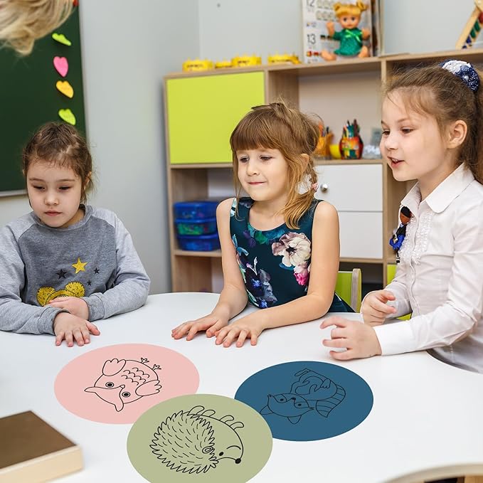 JarThenaAMCS 12PCS 10'' Boho Large Dry Erase Dots Circles Spots Decals Neutral Color Waterproof Removable Marker Stickers for School Classroom Wall Whiteboard Teachers Teaching Students Supplies