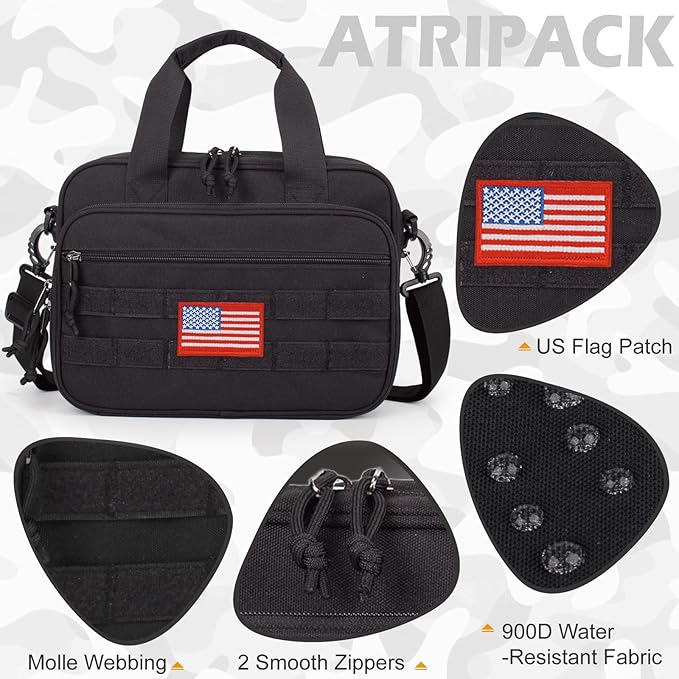 ATRIPACK Tactical Large Bible Cover for Men,Double Layer Bibles Bag With Detachable Book Carrying Case, Covers for Bible Organizer with Zippered Pockets,Church Case with Handle.