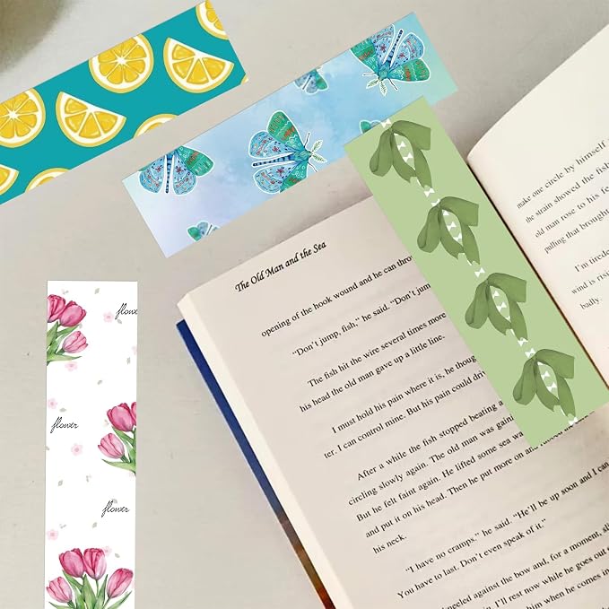 30PCS Coquette Aesthetic Bookmarks, Bow Girl Design, Pretty Page Markers for Reading, Book Lover Gift