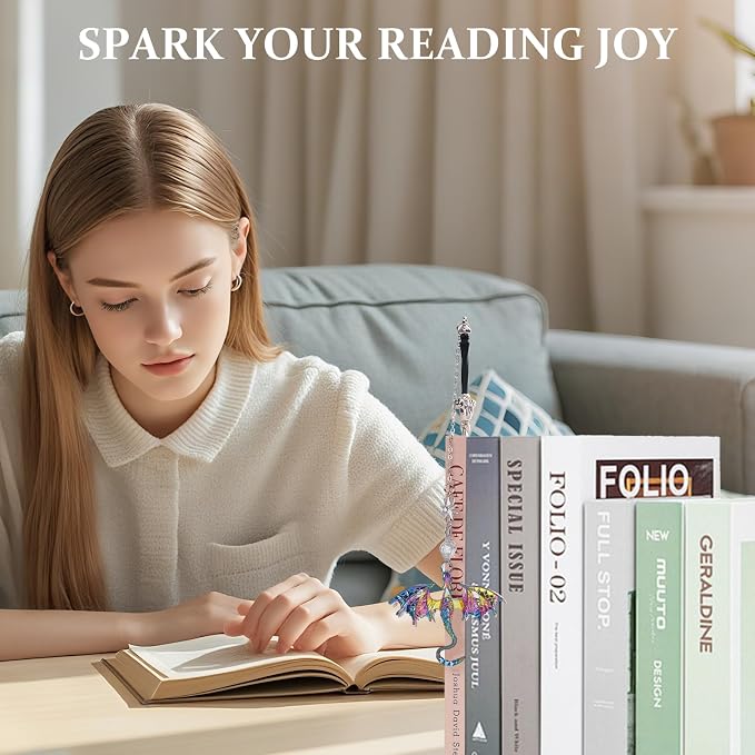 Fourth Wing Personalized Unique Fantasy Dragon Sword Metal Bookmark Book Marks for Reading Teacher Men Women Book Lovers Appreciation Graduation Birthday Retirement Friend Gifts
