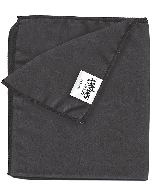 School Smart Dry Erase Cleaning Cloth for Dry Erase Boards and Chalk Boards, Washable Microfiber, 12 x 14 Inches