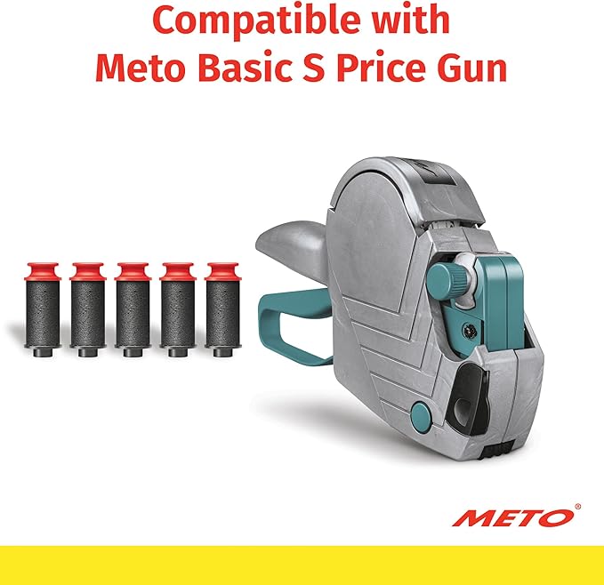 AVERY Meto Ink Rolls, for Meto Basic S Price Guns, Black Ink, for 0.47" x 0.87" (12 x 22mm) Labels, 5 Total (88300)