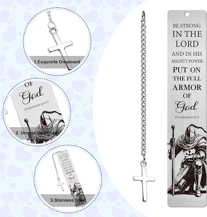 Inspirational Christian Bookmarks Gifts - Warrior of God Bookmark for Women Men, Scripture Bible Verse Book Marks for Friends, Religious Thanksgiving Christmas Birthday Gift for Book Lovers