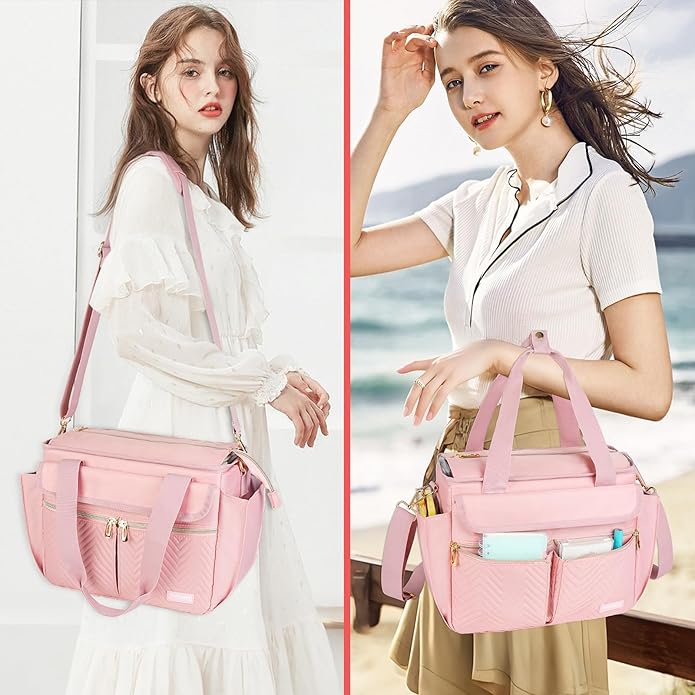 Bible Cover Case for Women,Bible Tote Bag with Shoulder Strap,Church Bag with Multiple Pockets for Bible Study Accessories