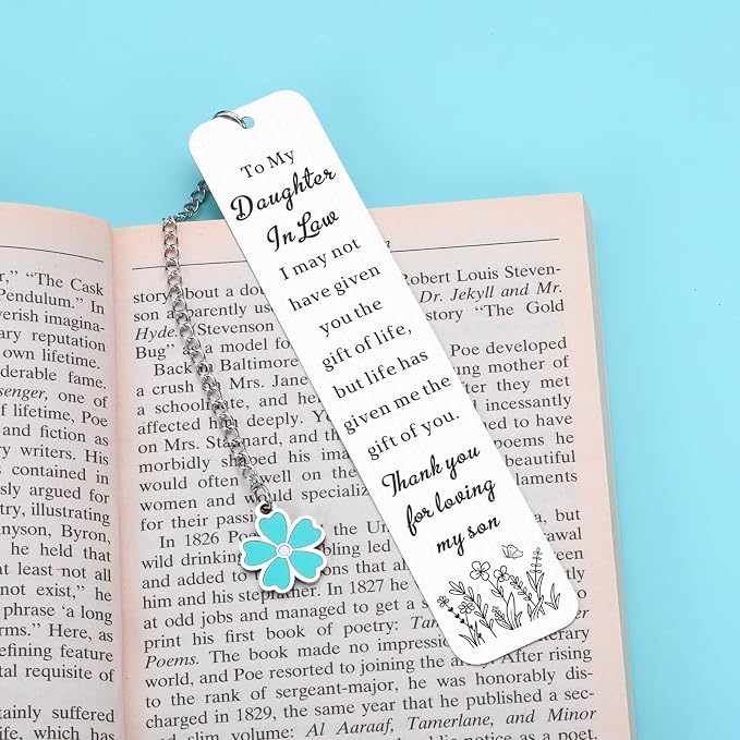 Future Daughter in Law Gifts from Mother in Law Daughter in Law Mothers Day Birthday Gifts for Daughter-in-Law Anniversary Wedding Gift for Bride from Mother-in-Law Bookmark for Book Lover Christmas
