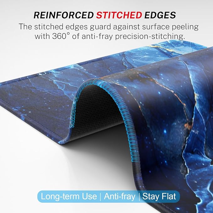 MROCO Essential Office & Gaming Mouse Pad, 8.5 x 11 Inch, Ocean Marble | Anti-Fray Stitched Edges, Functional Pattern Design, Non-Slip Rubber Base, Water and Stain Resistance