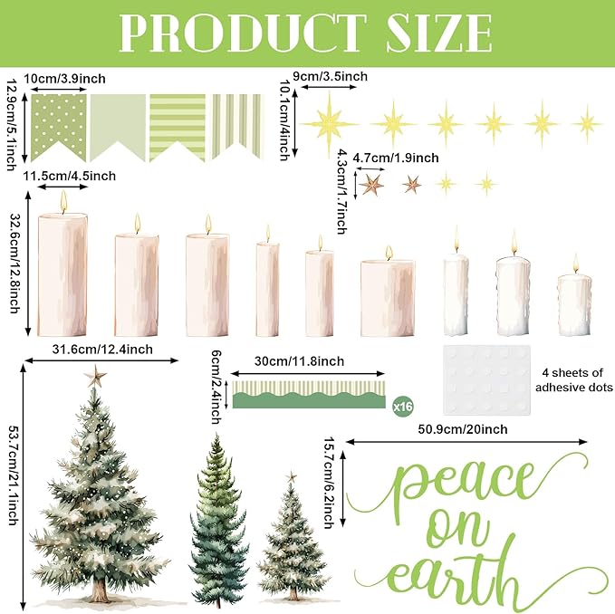 Christmas Theme Party Bulletin Board Sets Decorations Peace on Earth Bulletin Board Decorations Set Xmas Theme Party Paper Cutouts for Kids Students Classroom School Office Home Holiday Wall Decors