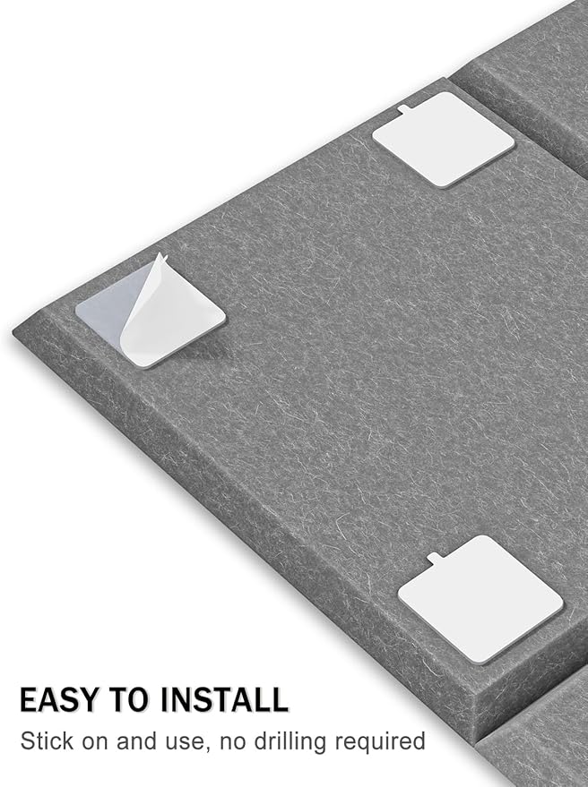 Hsurbtra Large Cork Board for Wall 47 x 36 Inch, 12 Pack Felt Bulletin Notice Board with Pushpins for Office Home School Farmhouse Wall Decor, Dark Gray