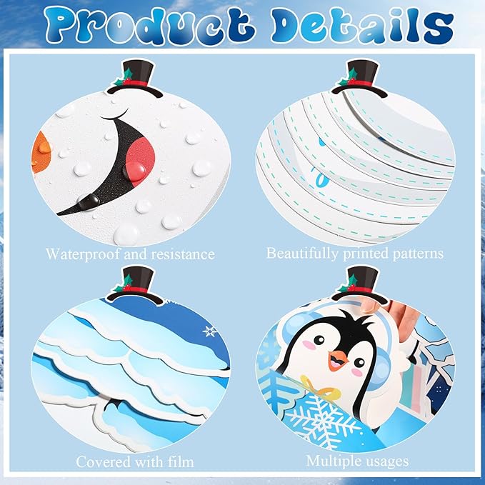 71 Pcs Winter Health Bulletin Board Decorations Set Winter Christmas Classroom Decor Snowman Snowflake Accents Healthy Habits Paper Cutouts for School Wall Decoration Supplies