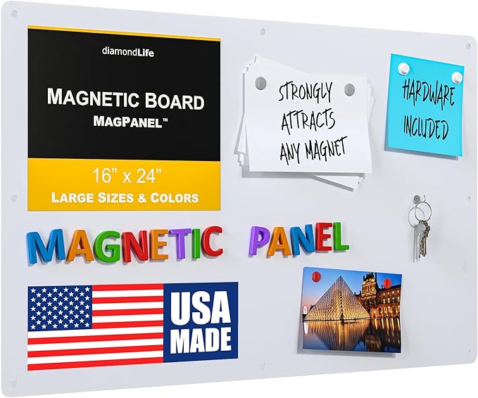 16"" x24 - Magnetic Board - Memo & Vision Board for Home, Office, and Classroom - Magnet Board for Kids - Pre-drilled Mounting Screws Included