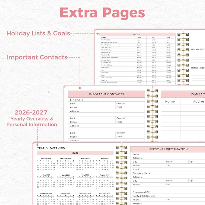 Oucaru Undated Weekly Planner, 8.5"x11", A4 Size To Do List Notebook with Goal & Habit Tracker Organizer, 52 Weekly Planner Notebook with Spiral Binding for Office Home School Supplies