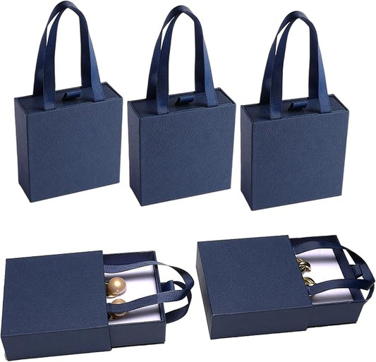 40 pcs paper boxes 9 x 9 x 3.5 cm, blue luxury gift storage, jewelry gift storage box for earrings necklaces bracelets rings
