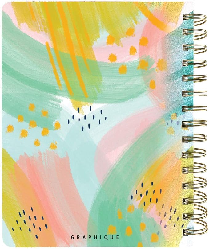 Graphique Designer Planners - 18-Month Dated Calendar - Painted Strokes Mini Personal Planner - Monthly & Weekly Agenda, Notes, & Stickers - For School, Work, or Home - Jul 2021-Dec 2022 (6" x 8")