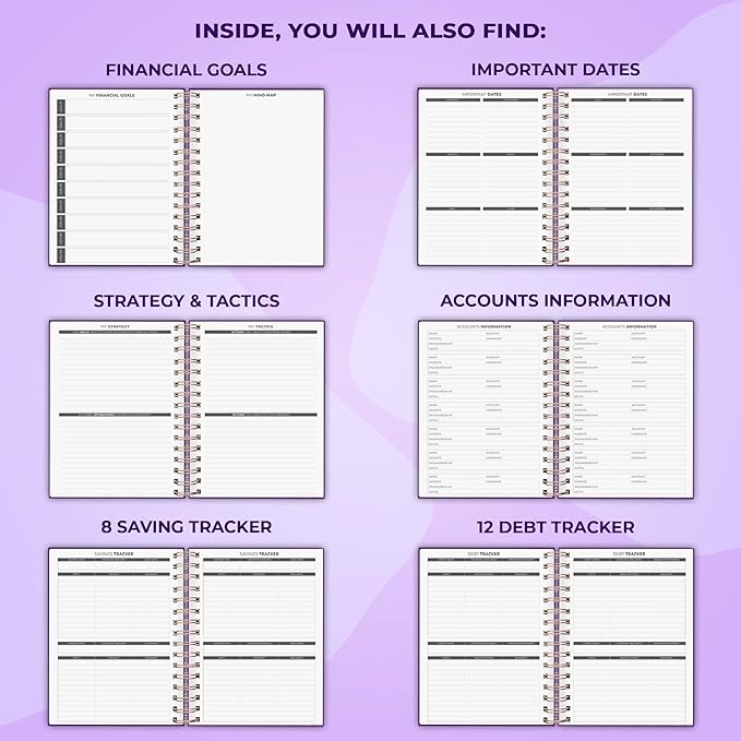 Clever Fox Budget Planner Spiral – Expense Tracker Notebook – Monthly Budgeting Organizer, Finance Logbook & Accounts Book to Control Your Money – Undated Bill Tracker, 6.3x8.4” (Purple)