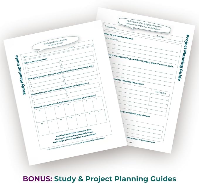 Order Out Of Chaos Academic Planner 2026-2027 Daily Weekly and Monthly Calendar, School Agenda Book, July 2026-June 2027 planner 8.5x8.25 Homework Organizer (Night Mode)
