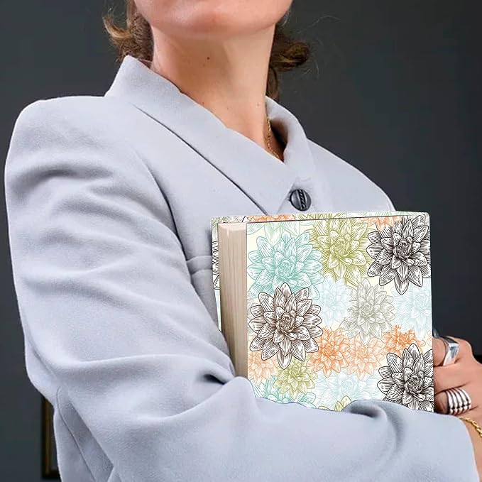CRASPIRE Flower Stretchable Book Cover Floral Lotus Washable Reusable Large Nylon Book Protector Elastic Notebook Wraps Suitable for Most Hardcover Books Classroom Students