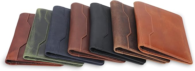 Leather Junior Padfolio for Men Women Business Portfolio Folder Compact 5 x 8 Legal Pad Organizer with Pen Loop Professional Resume Interview Document Holder Padfolio (Cognac Brown)