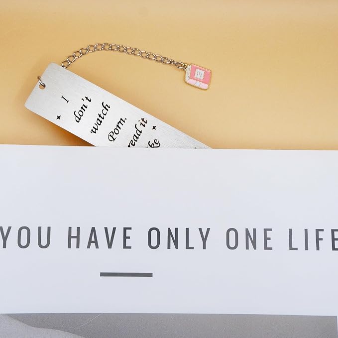 Metal Bookmarks for Women Book Lovers Funny Reading Bookmark Gifts for Bookish Female Friend Birthday Christmas Valentine Gifts for Teacher Classmate Reader Sister Gag Book Accessories Book Club