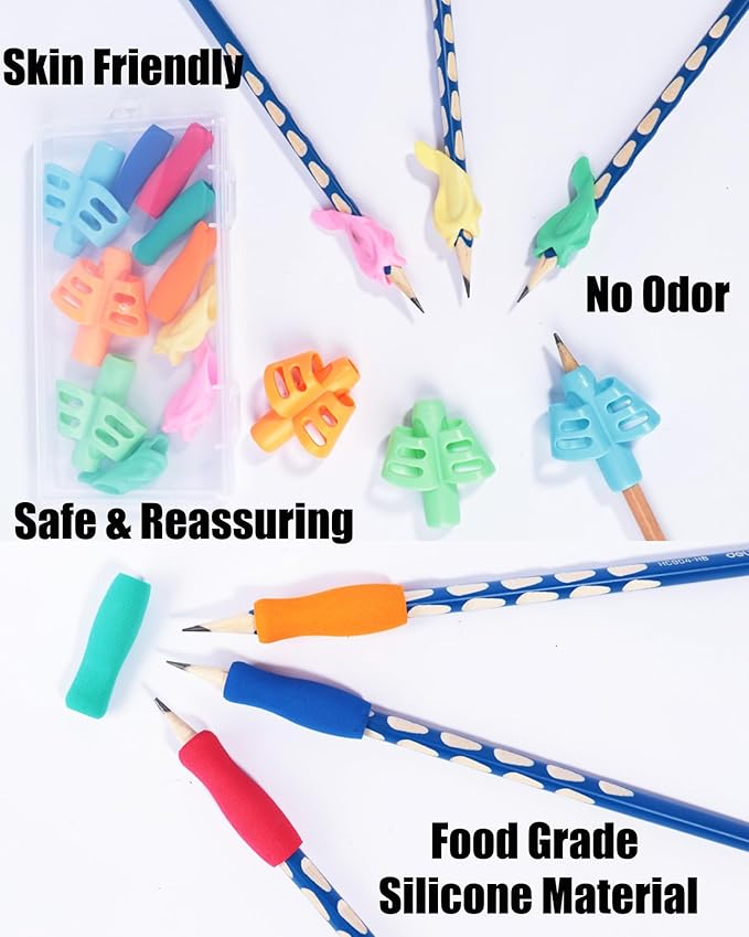 10 Pack Pencil Grips for Kids Handwriting,Pencil Gripper Holder Posture Correction for Preschooler Training, Pen Writing Aid Tool for Kids Preschools Students